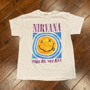 Men’s Nirvana Come As You Are Smiley Face T-Shirt Size Large NEW